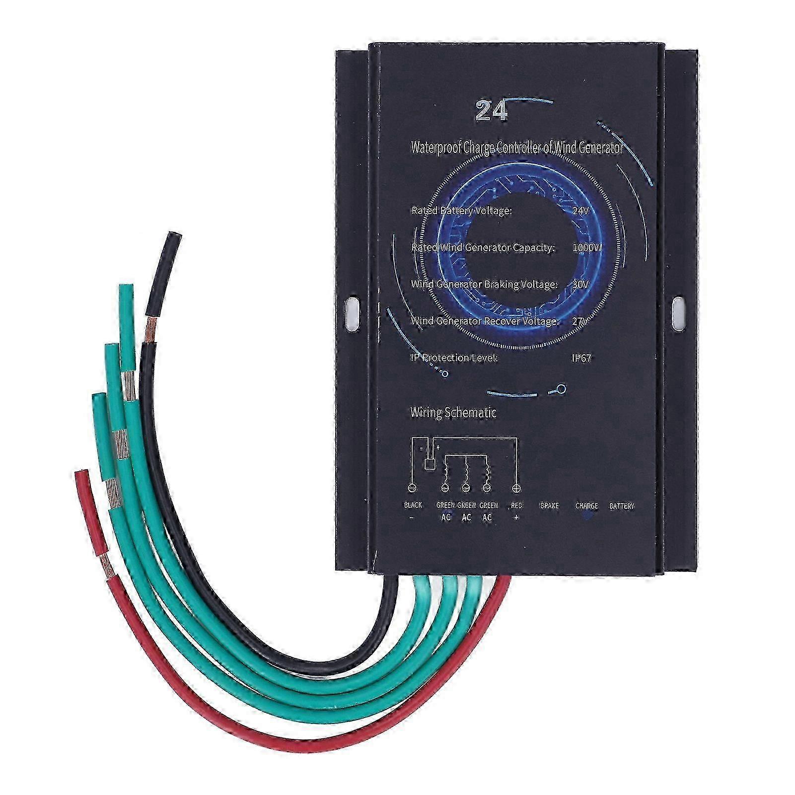 Hybrid Wind Controller Automatic Charging Aluminum Alloy Shell Wind Generator Controller 1000W 24V