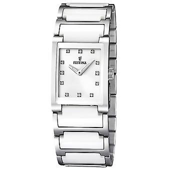 Festina sra.ace.esf.blanc. Quartz Analog Woman Watch with Ceramic Bracelet F16536/3