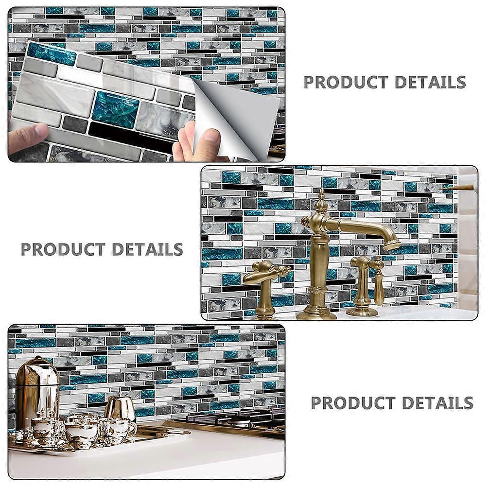 Marble Sticker Blue Tile Paste for Home Use 9Pcs Package