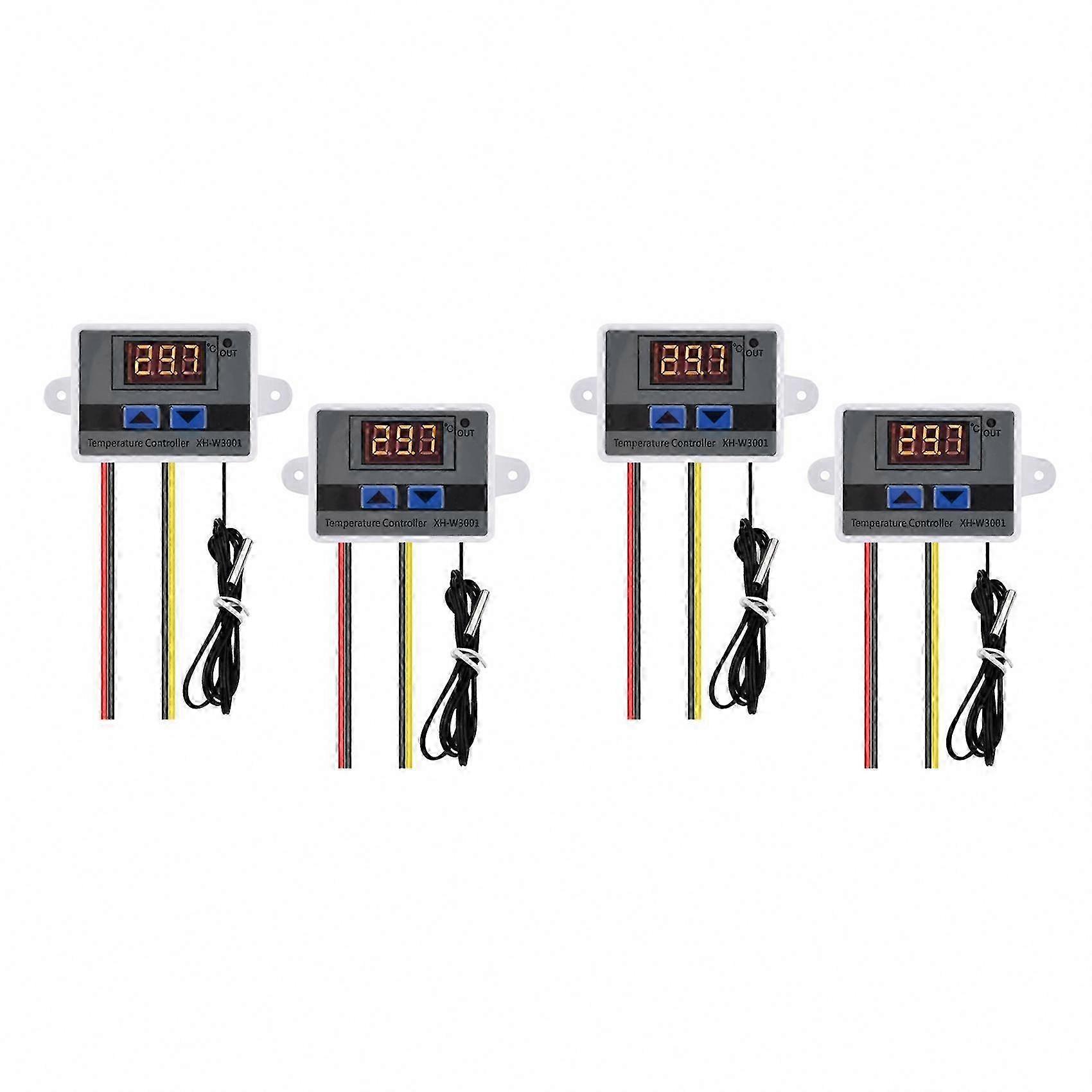 4Pcs Digital Temperature Controller with Sensor, AC110V-220V Thermostat for Heating and Cooling Systems