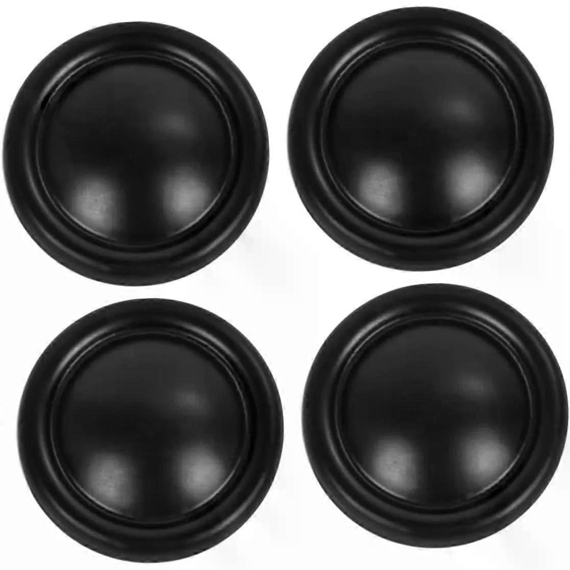 12 Pcs Black Aluminum Cabinet Knobs, Round Door Pull Handles