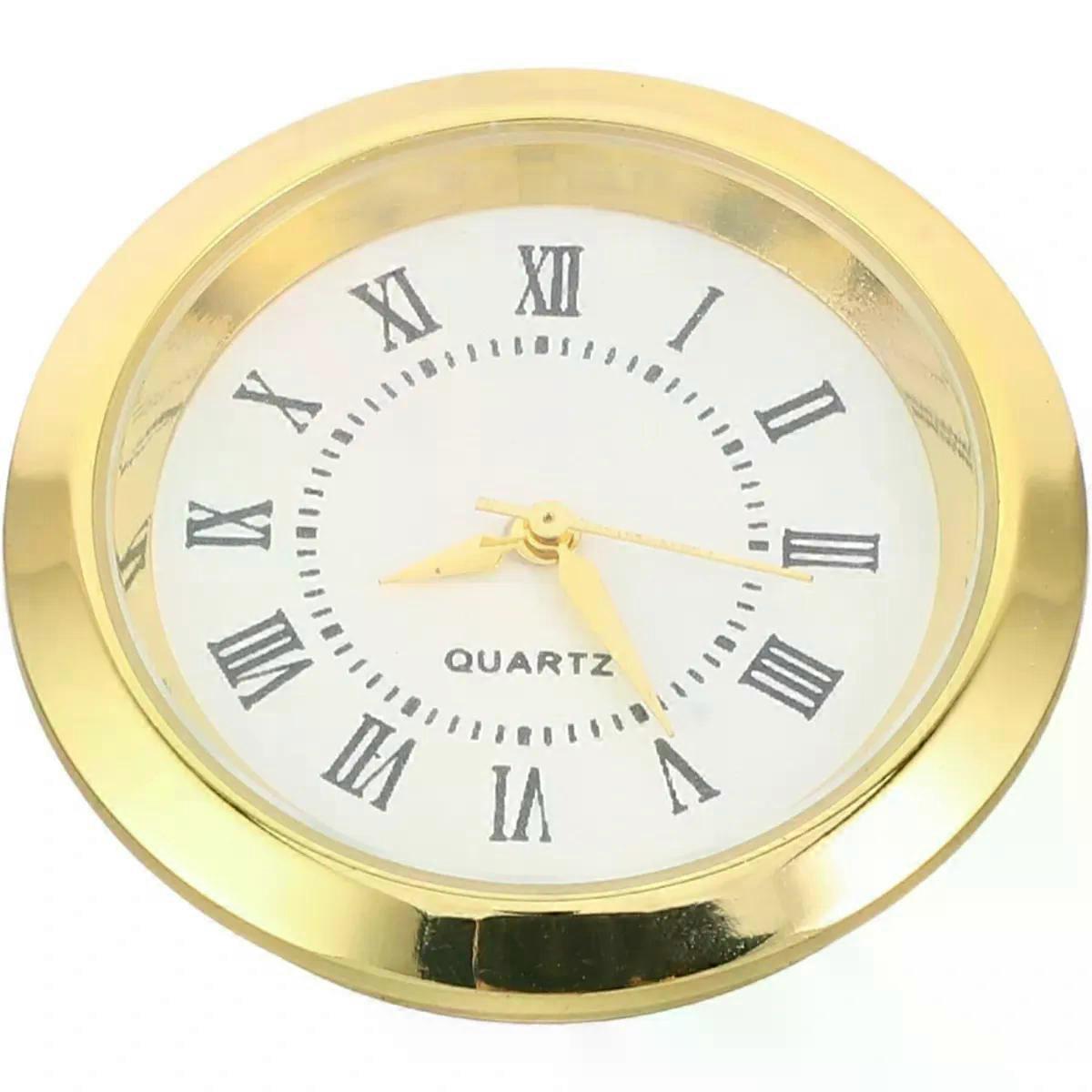 Quartz Clock Insert Replacement Gold Bezel 36mm Roman Numerals