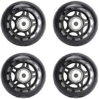 4 Pack Inline Skate Wheels Indoor/Outdoor Replacement Wheel with Bearings 70mm,Black