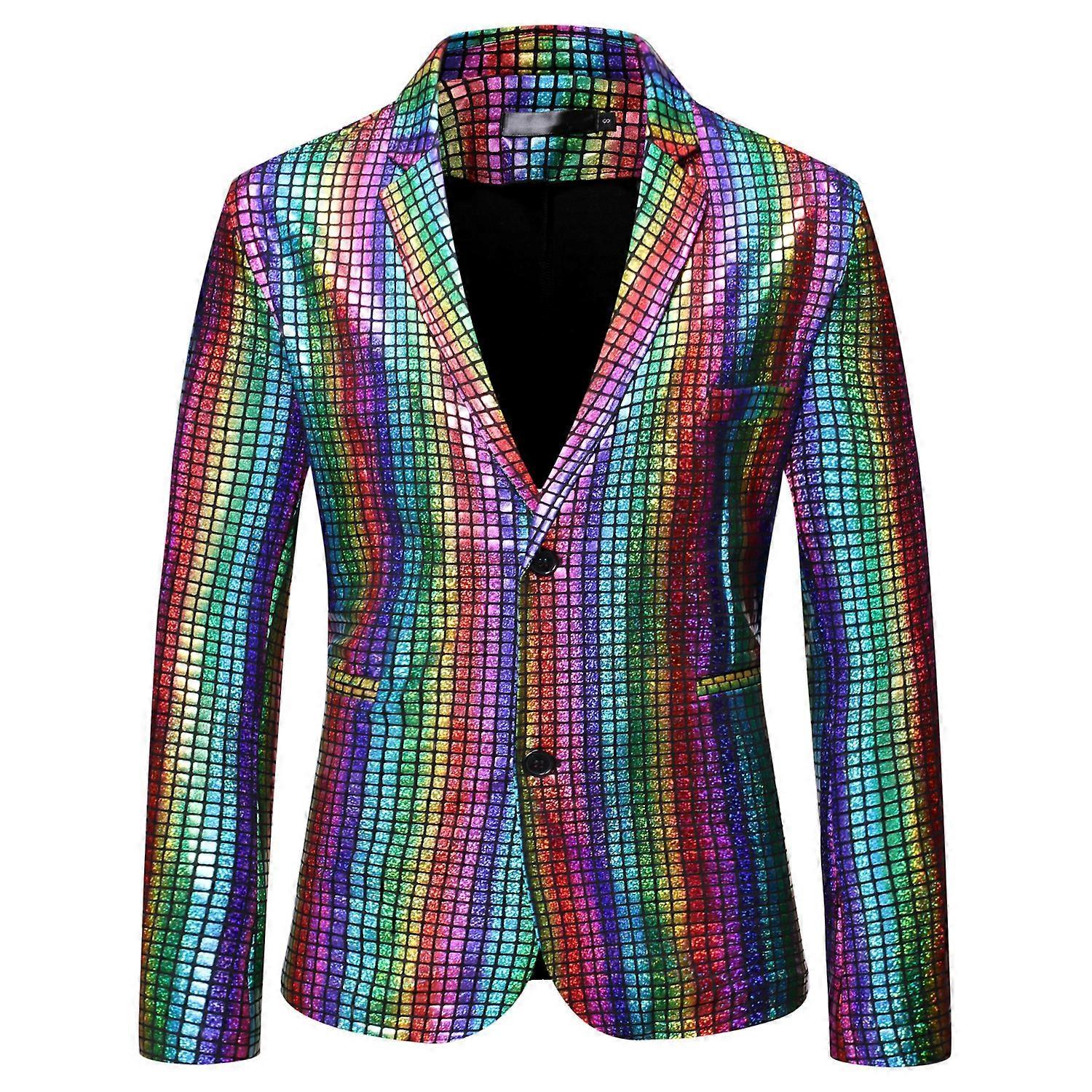 Shiny Rainbow Sequin Performance Blazer Set