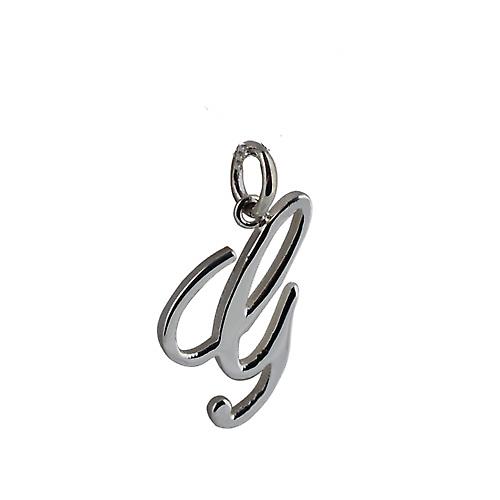 Silver 22x13mm plain Palace script Initial G Pendant