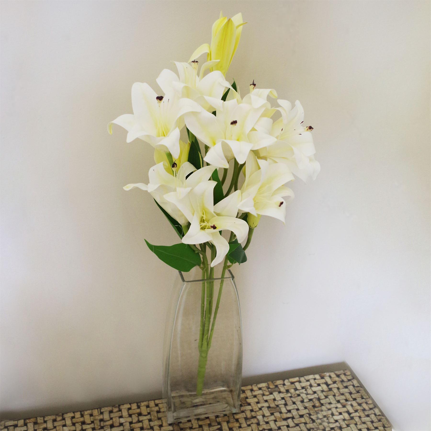 60cm Artificial Lily Stem White
