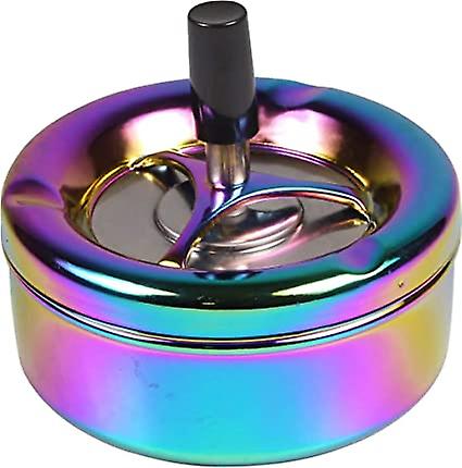 Rotating ashtray in rainbow design - Multicolour - Diameter: 11cm