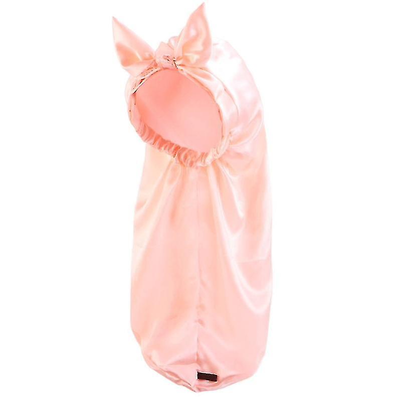 Long Satin Bonnet Sleep Cap Adjustable Satin Cap For Spa Refreshing