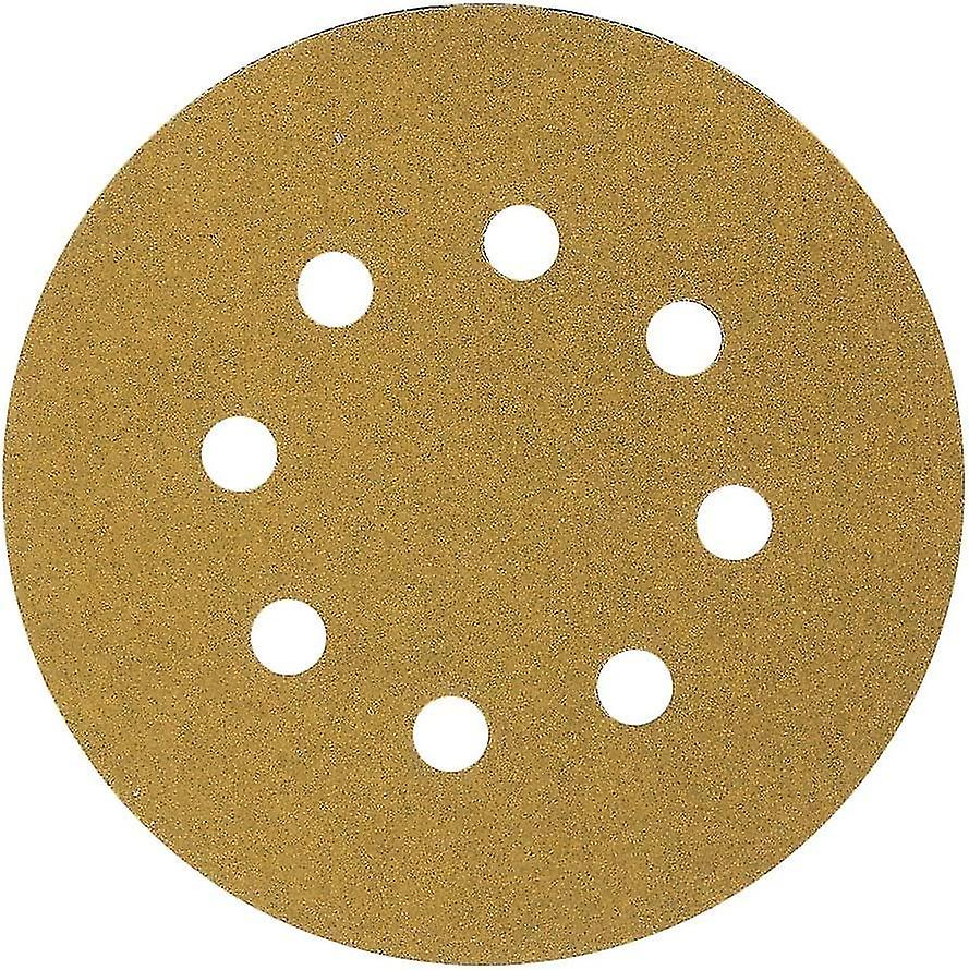 14pcs 58-ap Gold 5-inch 8-hole 150 Grit Dustless Hook And Loop