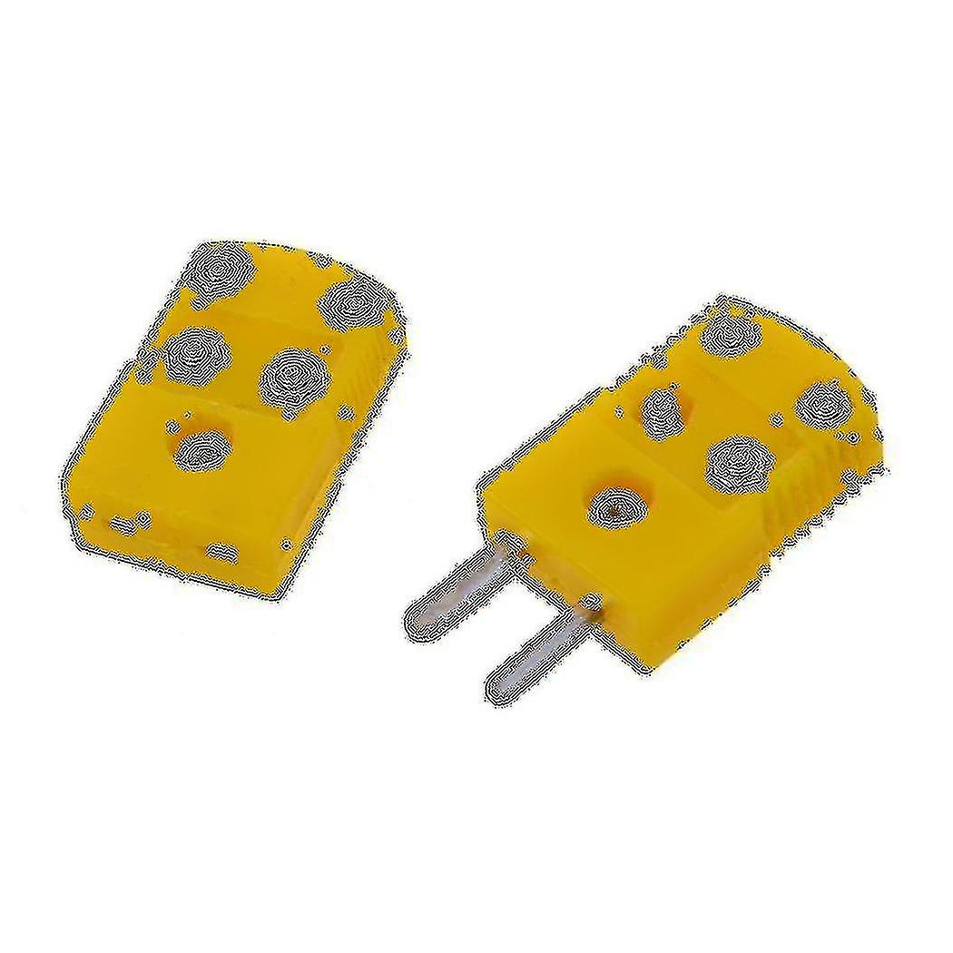 Yellow Plastic Shell K Type Thermocouple Plug Socket Connector Set