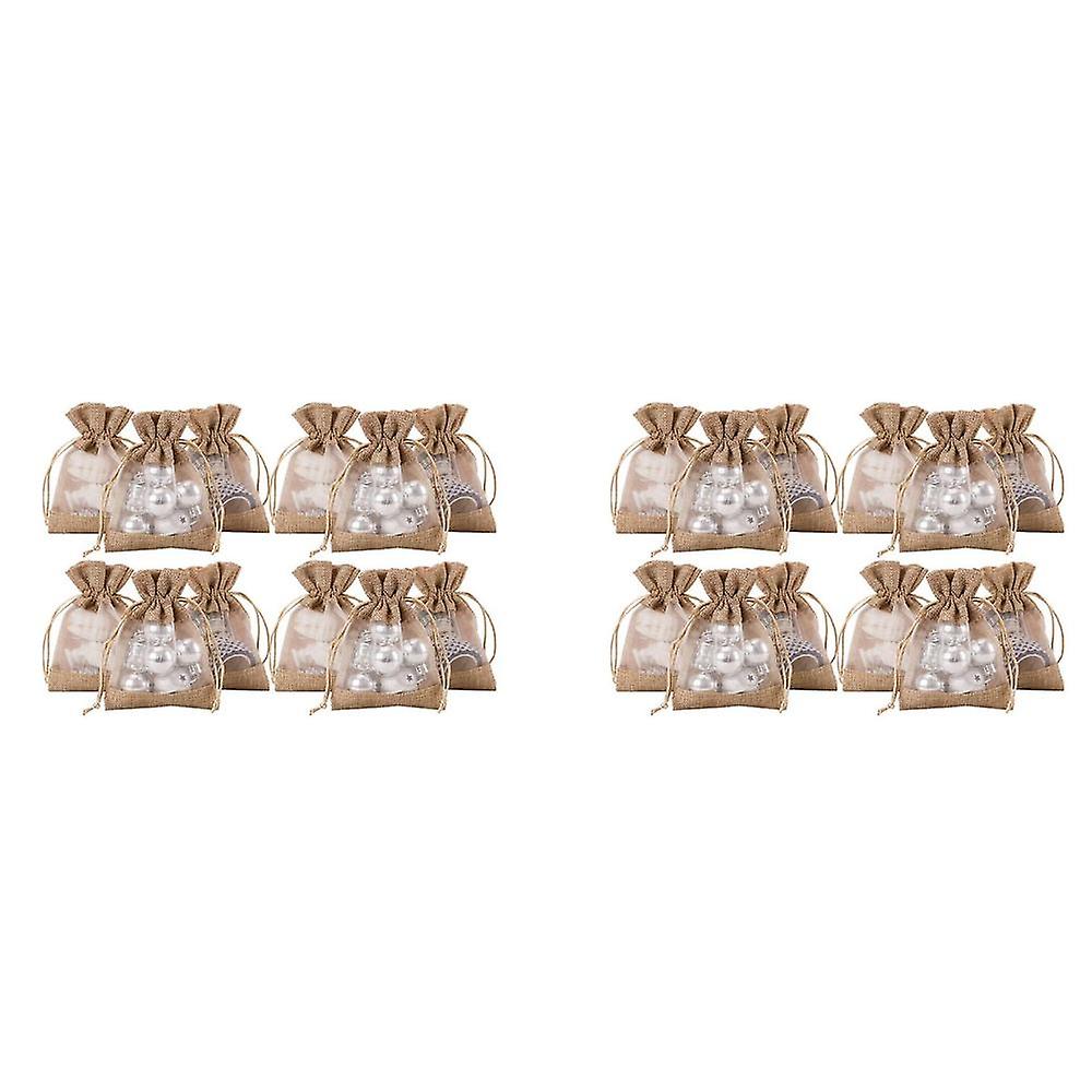 4x5.5 Inch 20 Pcs Burlap Drawstring Gift Bag