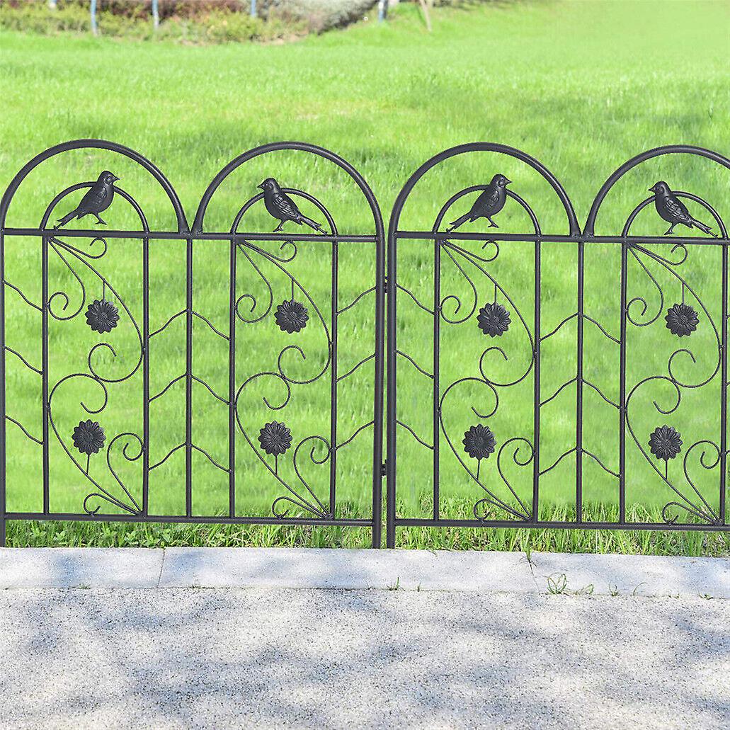 5x Metal Tall Rustproof Garden Fence Gate Panel Flower Bed Patio Animal Barrier