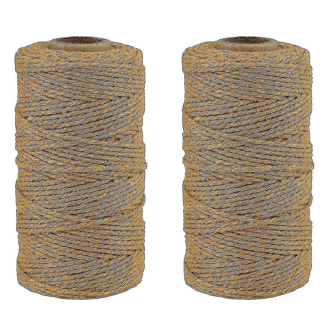 2mm 100m Cotton String Twine 8 Ply Solid Colour Holiday Decorative Thread For Diy Craft Gift Bake Wrapping