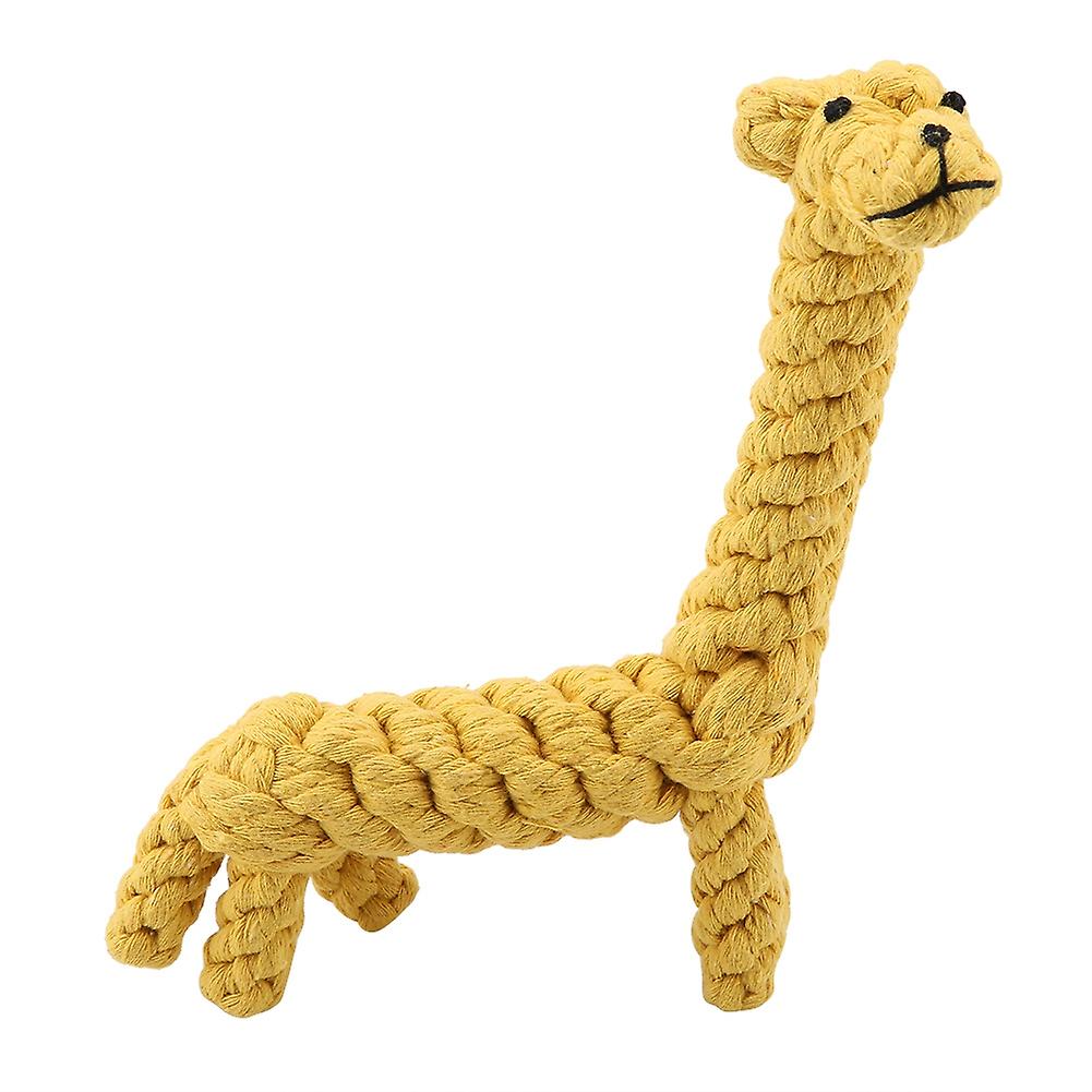 Giraffe-Shaped Cotton Rope Chew Toy for Dogs - Durable, Safe, 10-Inch Interactive Pet Toy for Teething and Chewing