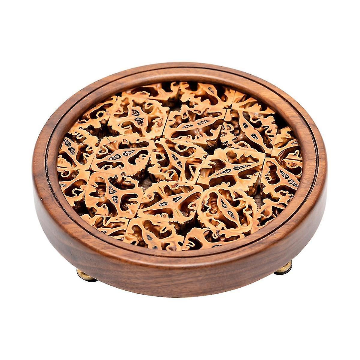 Plateau à thé rond creux Pot de noix H Base Rétro Tea Pad H Pad S
