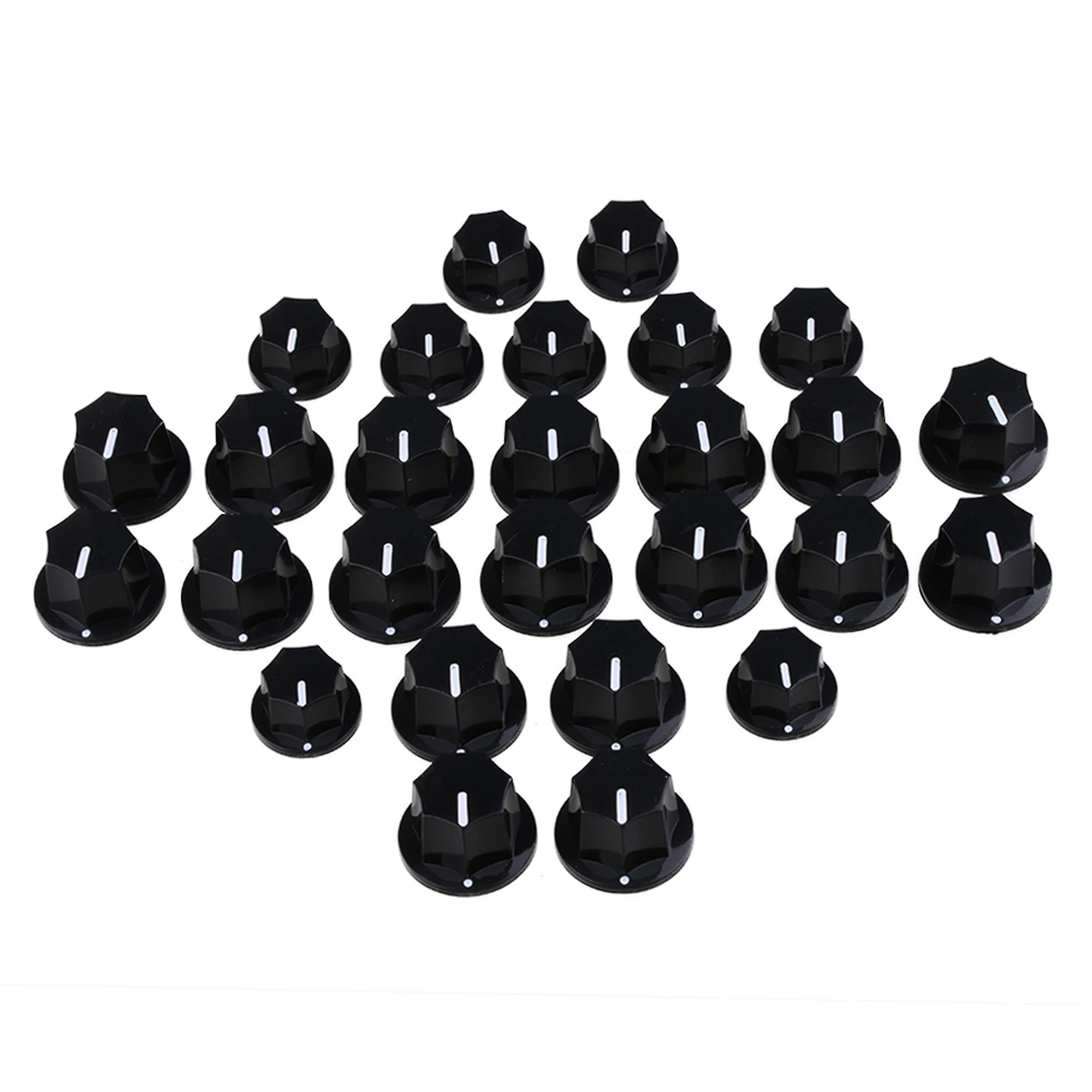 30Pieces Standard 6mm Pots Black Plastic Electric Bass Control Knobs
