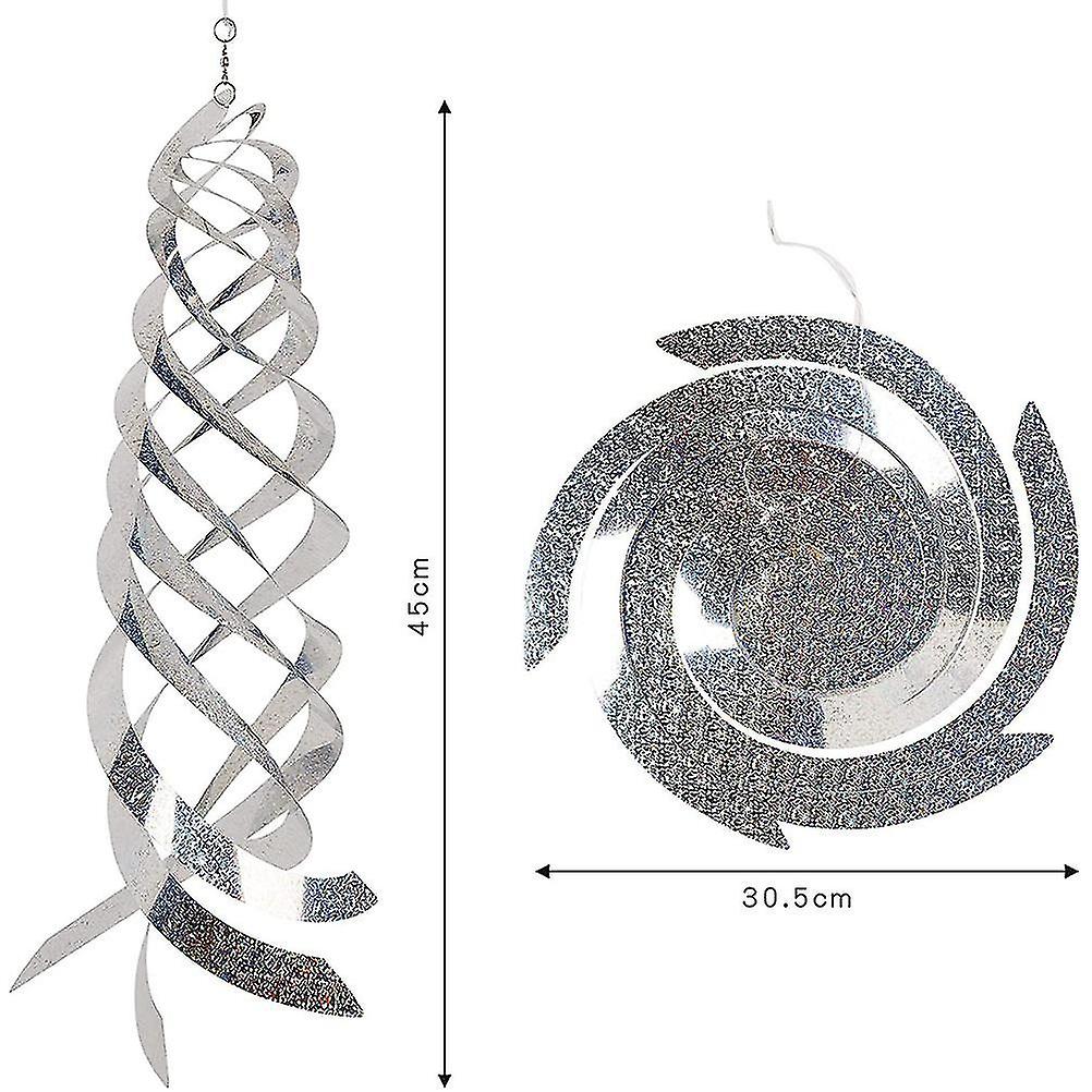 Touch Spiral Reflectors 6Pcs Bird Repellent Spiral Reflectors Bird Deterrent Reflective Wind Spiral for Garden Fences