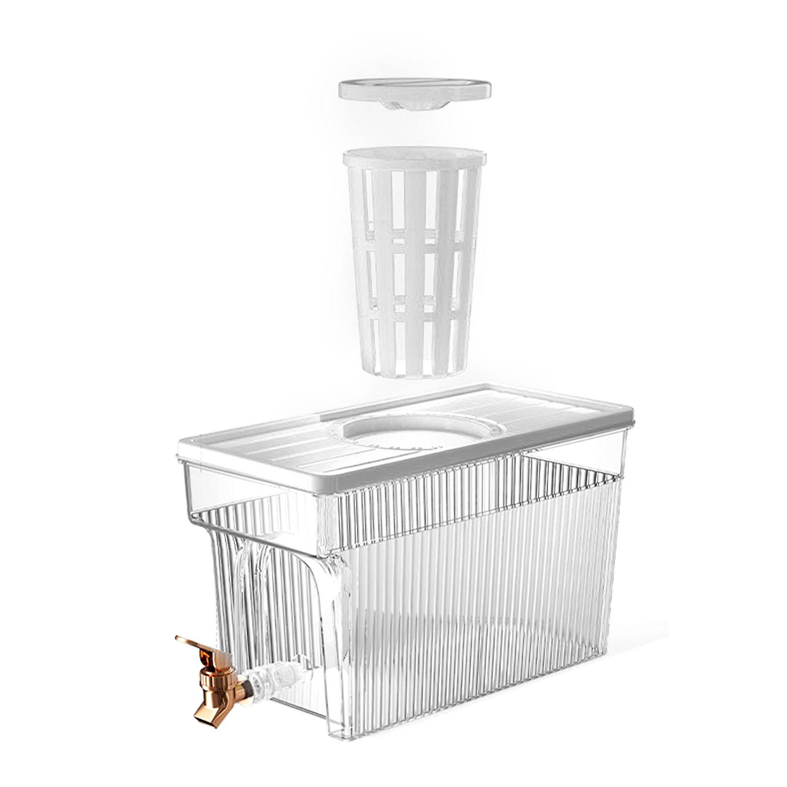 Cold Kettle with Faucet 3L PET Refrigerator Water Filter Dispenser Drink Container for Home Party White 