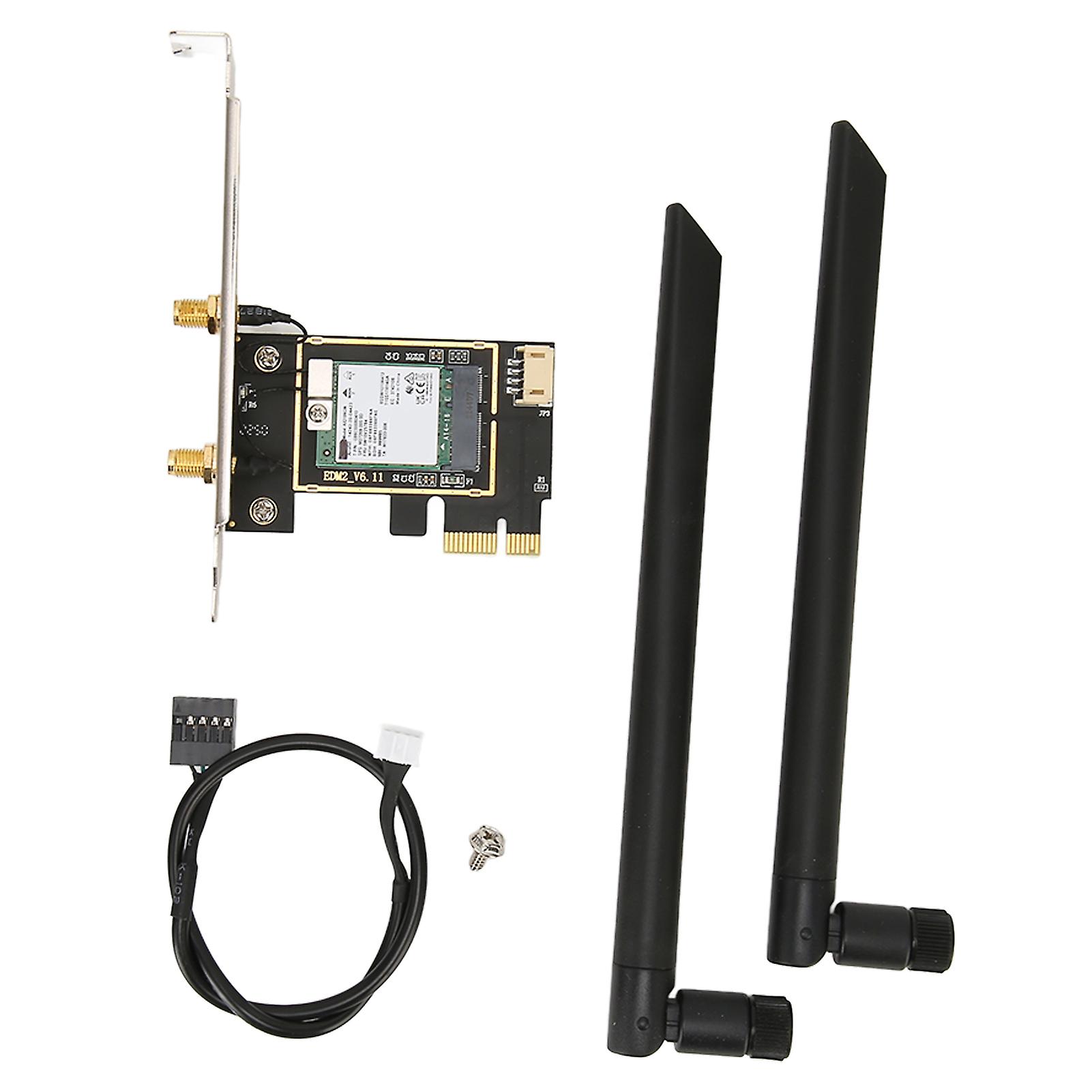 AX210NGW PCIE WiFi 6E Card with 2 Antenna 5374Mbps 2.4GHz 5GHz 6GHz Bluetooth 5.2 Support MU MIMO WiFi Card for Win10 11