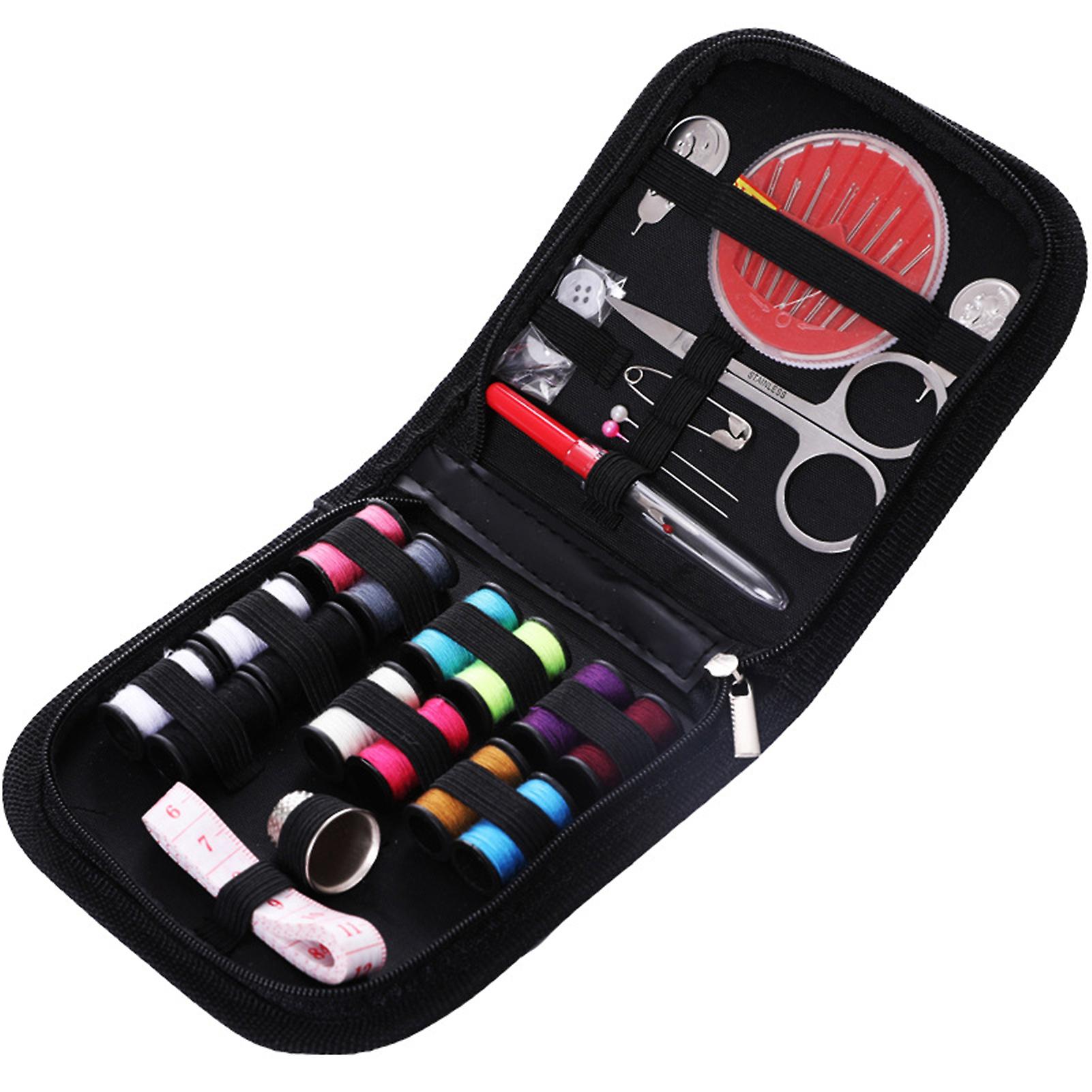 Set of 27 Sewing Kit Including Needle Thread Measure Scissor Threader Sewing Tool Accessories Zipper