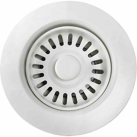 White Polymer Kitchen Sink Drain with Removable Basket Filter, For 4.5cm Drain Openings.