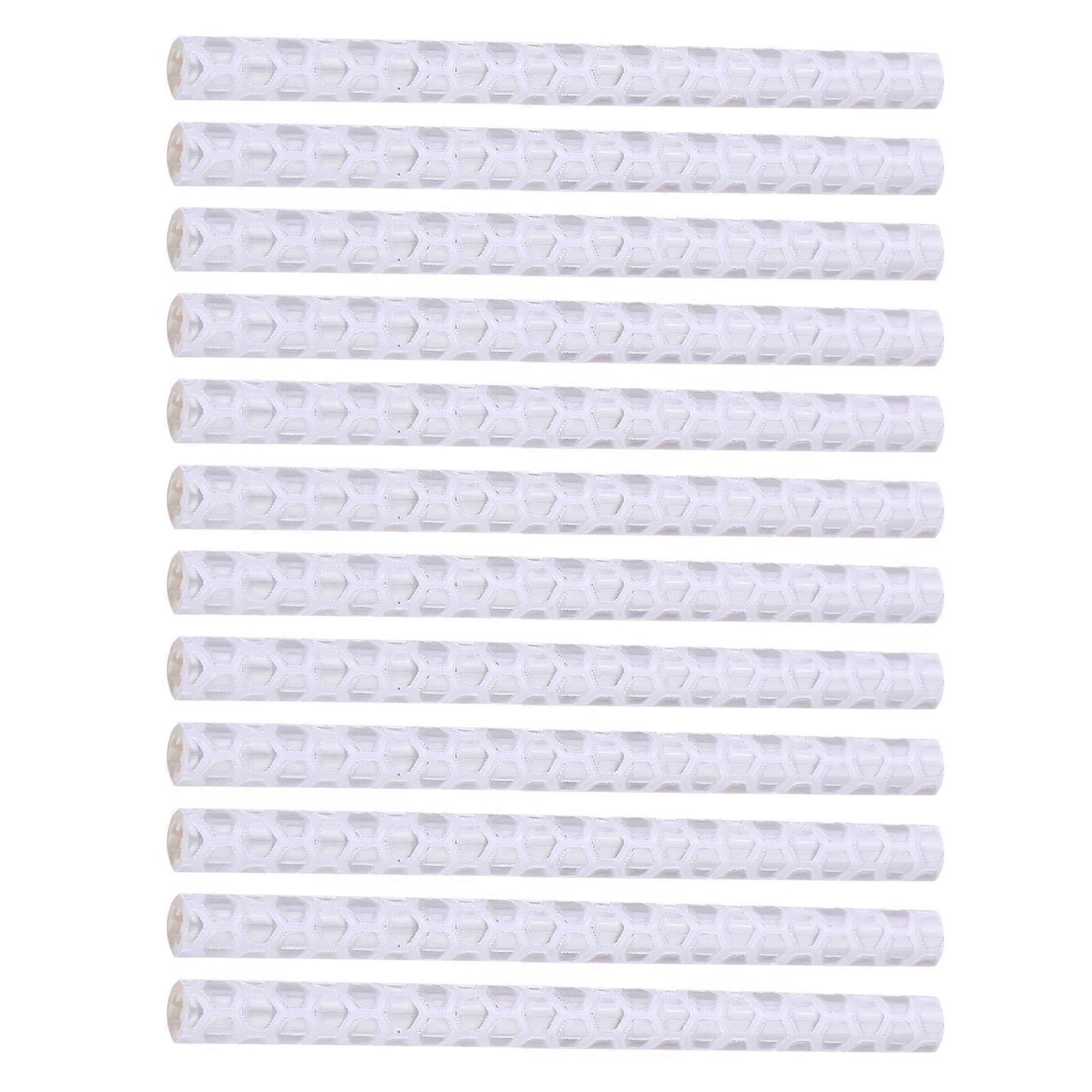 12Pcs White 75mm Bicycle Spoke Reflective Strips Tubes Set
