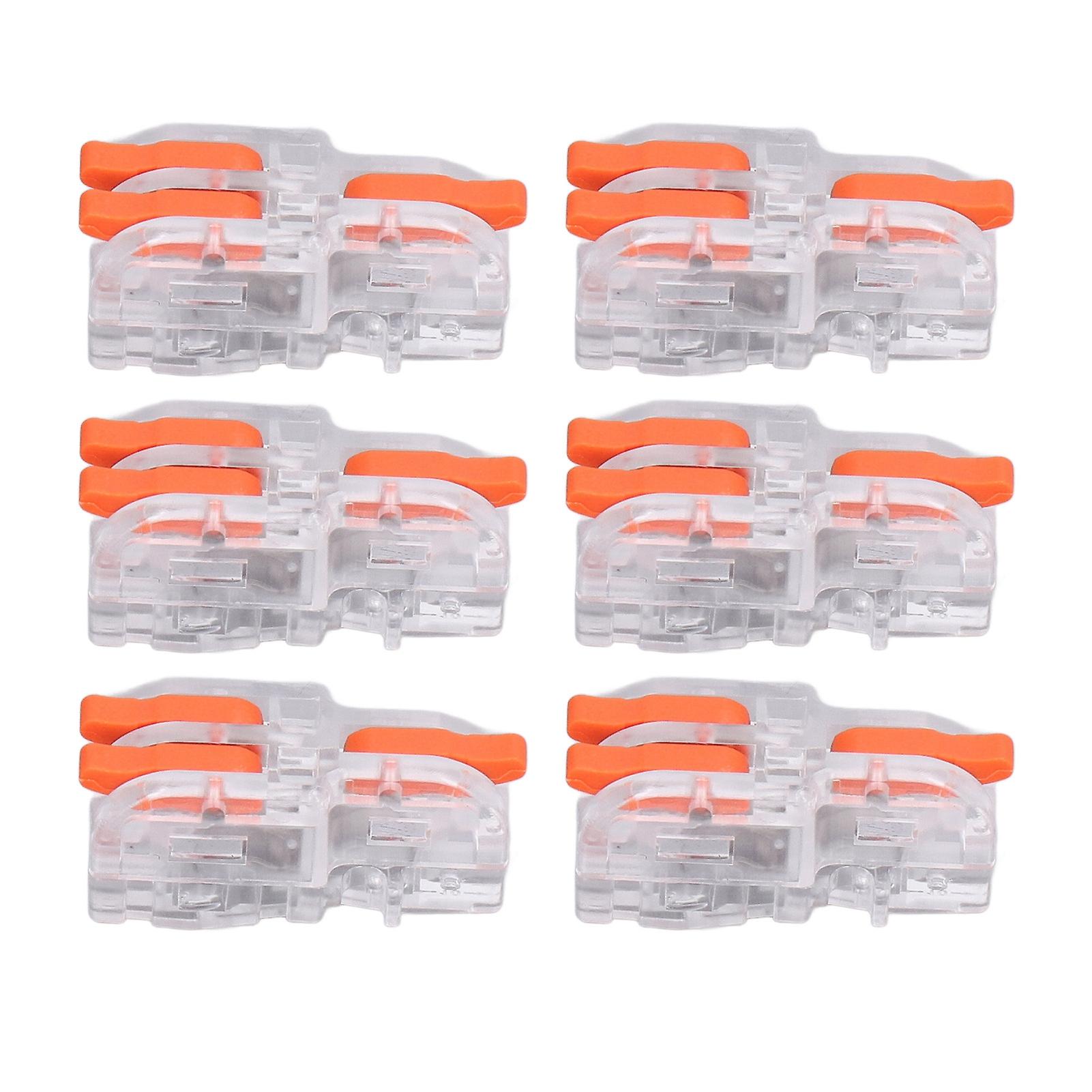 30PCS Quick Splicing Wire Connector Transparent PC Copper Stripping Terminal Splitter DF‑12