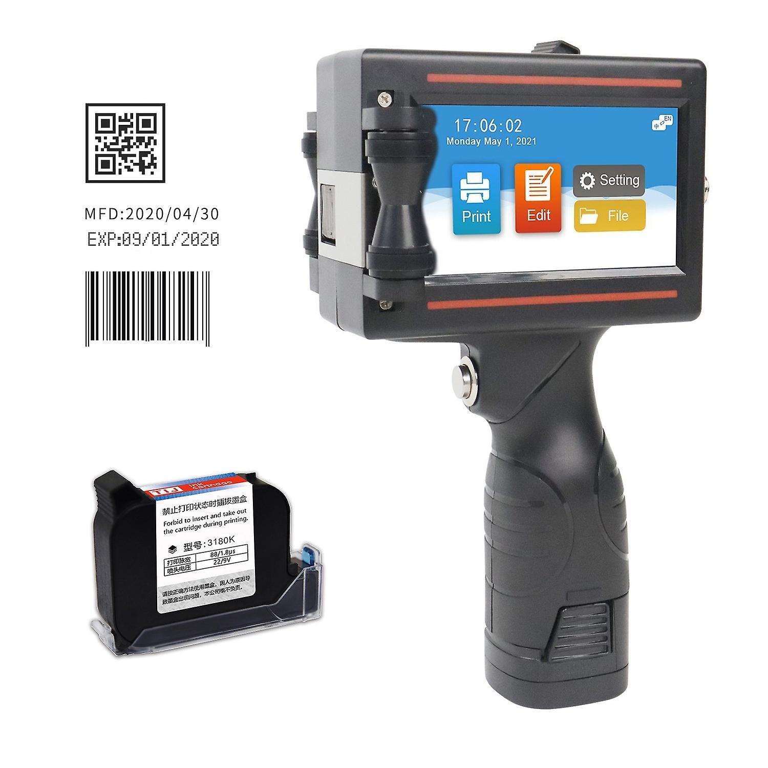 Handheld Printer Portable Inkjet Printer High Definition Inkjet Code Printer with 4.3 Inch LED Touch