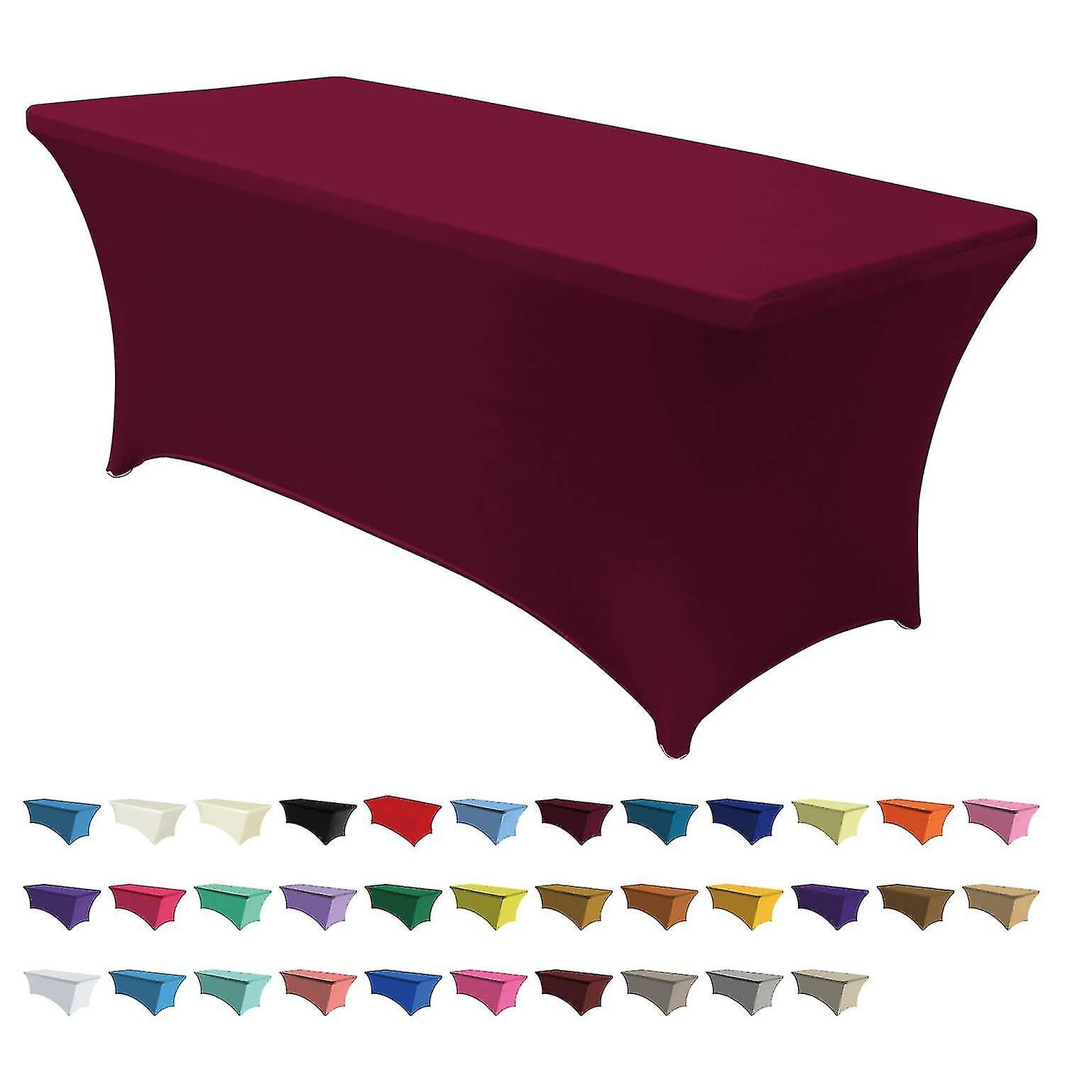 Spandex Tablecloths compatible with 4/5/6/8 Ft Home Rectangular Table Fitted Stretch Table Cover Polyester Tablecover Table Toppers