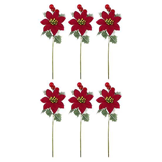 6Pcs Artificial Flower Realistic Fresh-keeping Anti-fade Beautiful Add Festive Ambience False Red Berries for Home