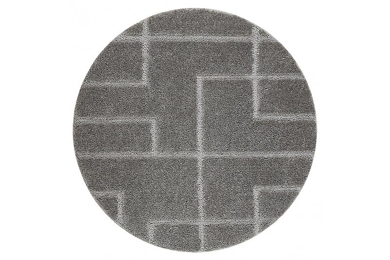 Bathroom rug SUPREME circle LINES, non-slip, soft - grey