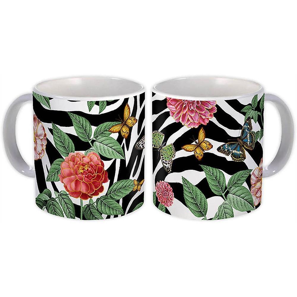 Presentmugg: Blommor Fjärilsdjur