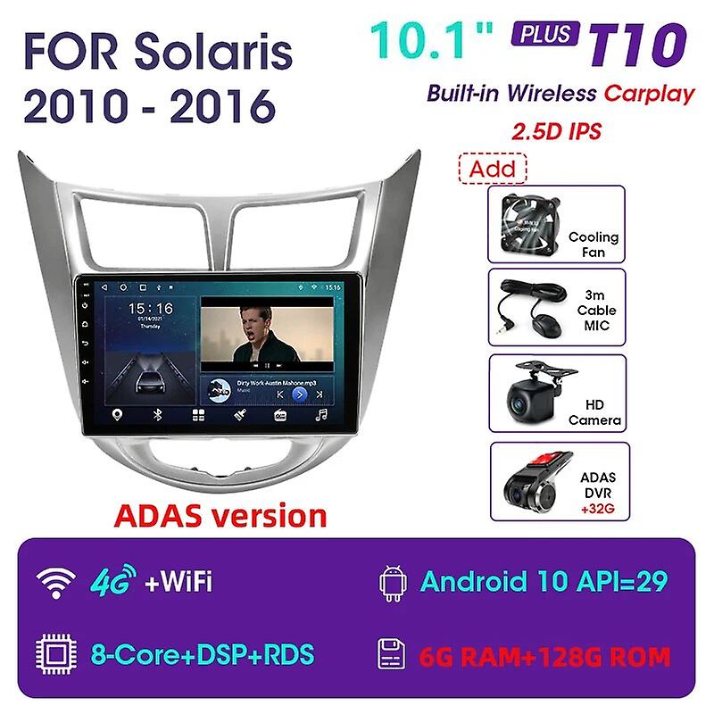 2din 2+32g Android 9.0 Car Radio Multimidia Video Player Navigation Gps Dsp For Hyundai Solaris 1 2010-2016 2 Din Head Unit