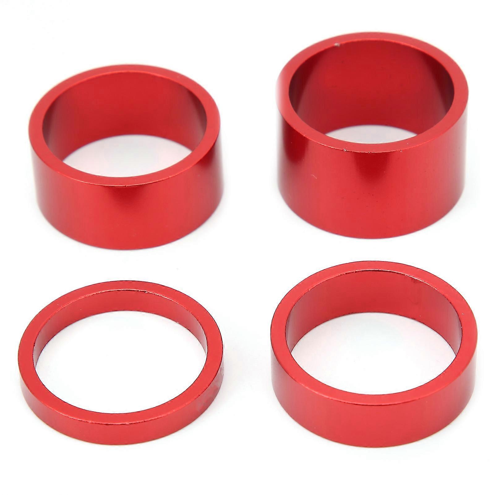4pcs Bicycle Front Fork Washers Headset Spacers 5 10 15 20mm Headset Stem Seal Red