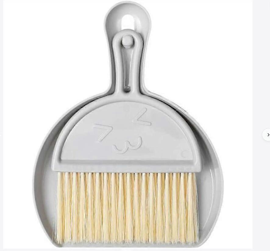 Mini Plastic Dustpan and Brush Set Multi-Function Dustpan and Brush Set for Kids Adults - Gray