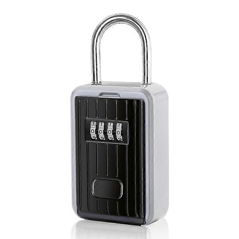 Secure Key Box Wall Mount Key Box with 4-Digit Digital Code, Extra Large Lock Box Outdoor Key Box with Handle (Black)