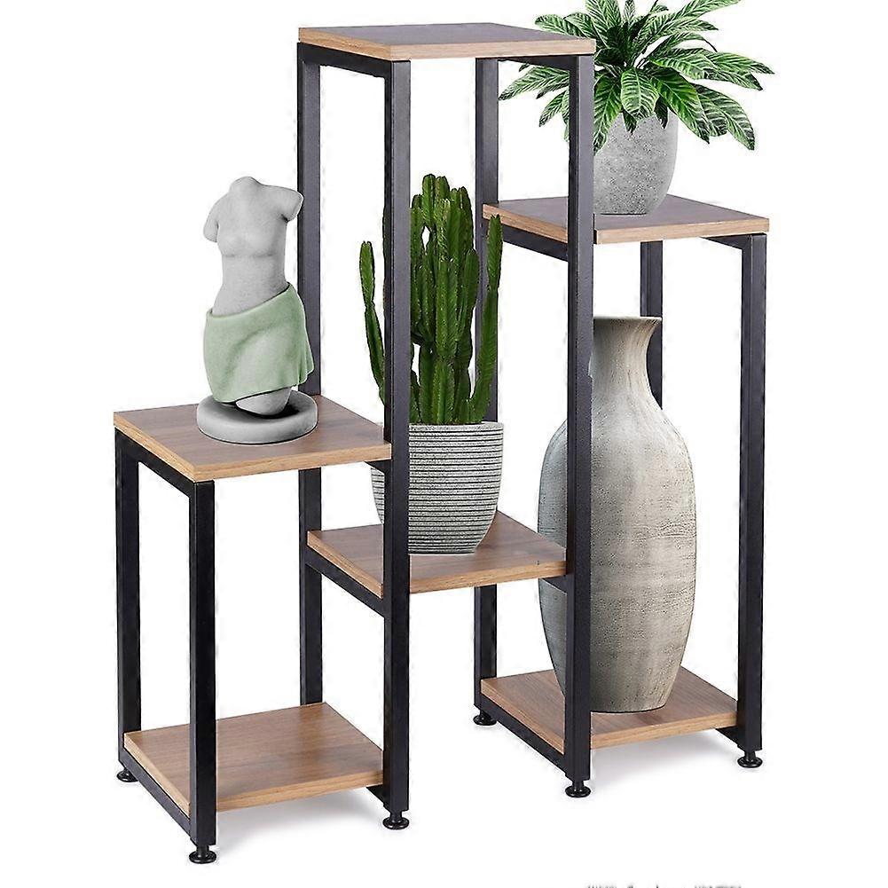 Florero metálico de 6 niveles, estilo industrial