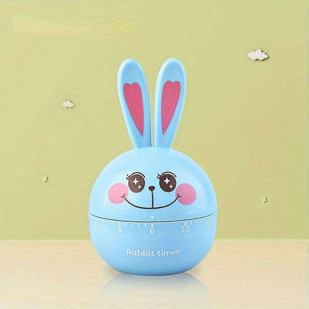 Cute Rabbit Cartoon Mechanical Kitchen Timer - Plastic, No Electricity Needed, Ideal for Cooking, Office, and Home Use - 1 Pack.