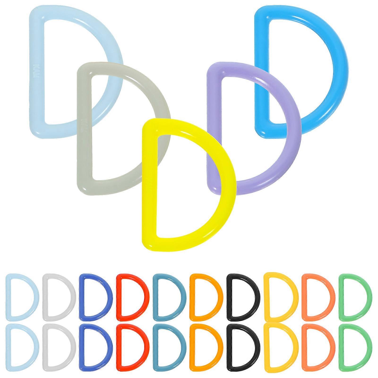 32 pezzi di plastica D anello multiuso in plastica D pulsante accessori (colore misto)