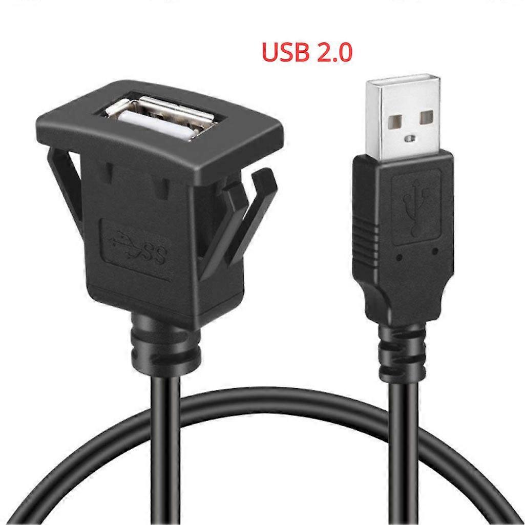 USB 30 Panel Flush Mount forlengelseskabel med spenne For bil lastebil båt motorsykkel dashbord 1m USB 30 panel montering bil acces
