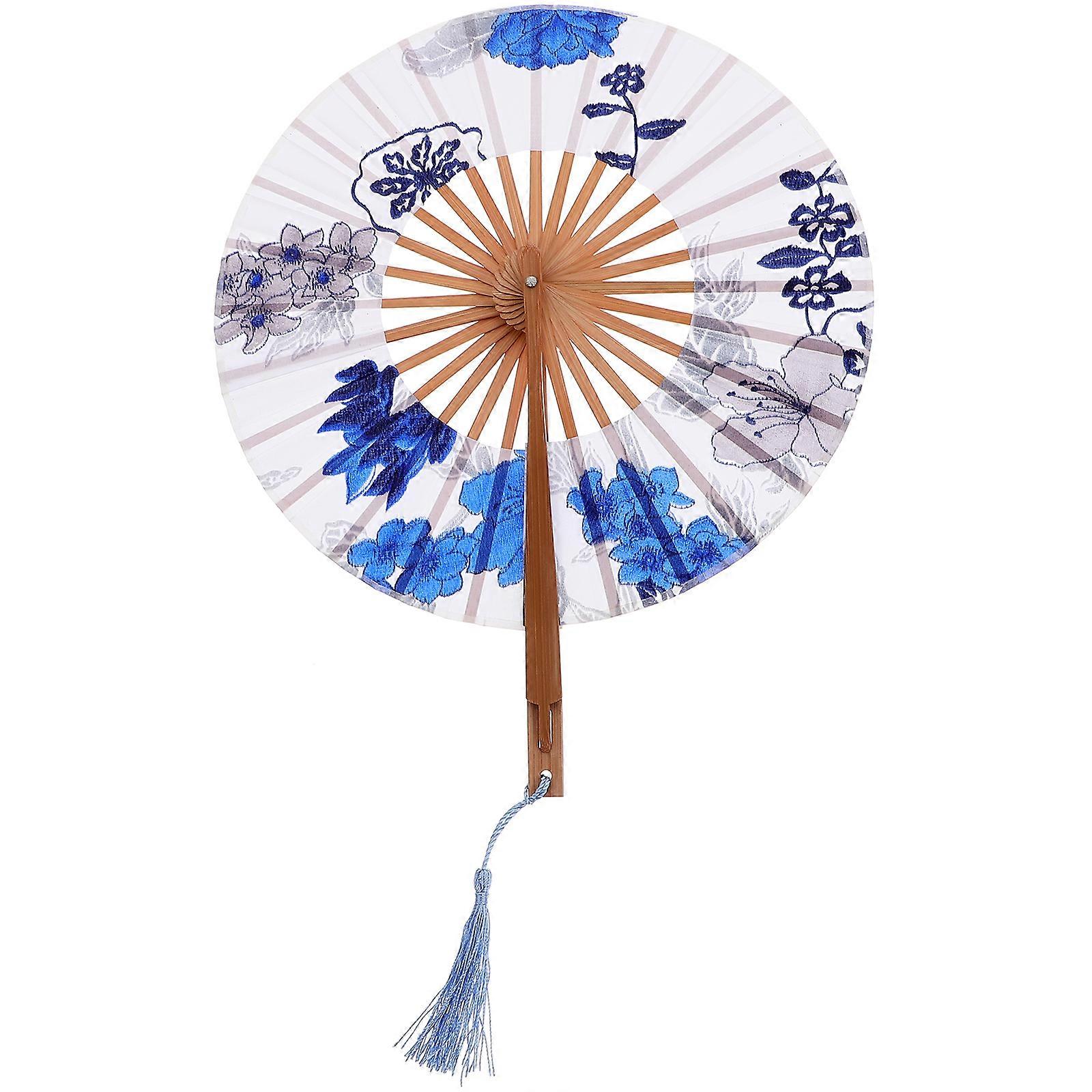 Traditional Round Fan Classical Group Fan Dancing Prop Portable Foldable Fan