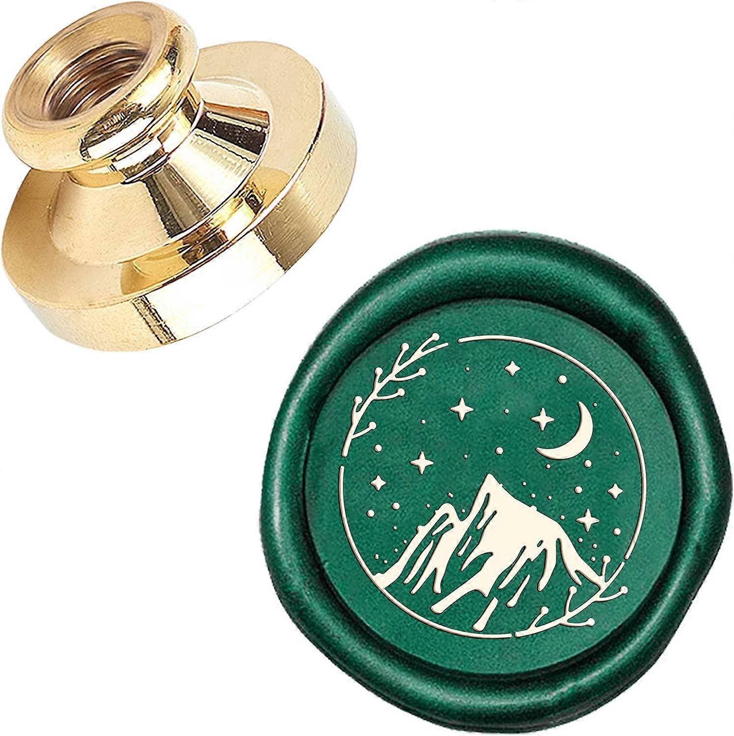 1pc Garland Snow Mountain Moon Wax Seal Stamp Head Replacement 25mm Vintage Sealing Wax Stamp Heads Only No Handle for Envelopes Cards Invitations Wed