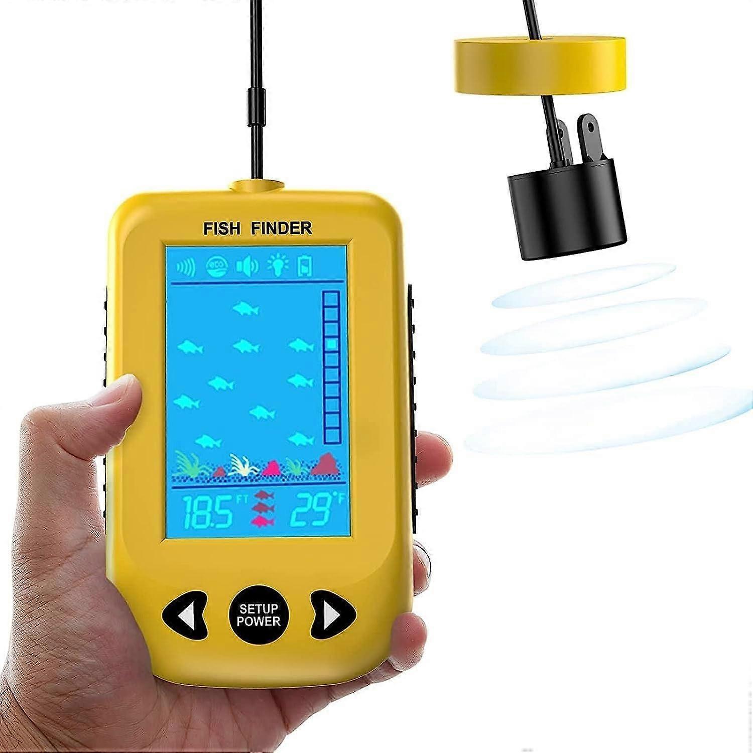 Portable Sonar Fish Finder Fish Depth Transducer Detector for Kayak Boat River Lake Sea