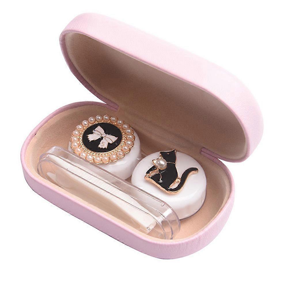 Tiwala Cute Contact Lens Case Travel Kit Portable Contact Case Container with  2 Contact Lens Box, and Tweezers