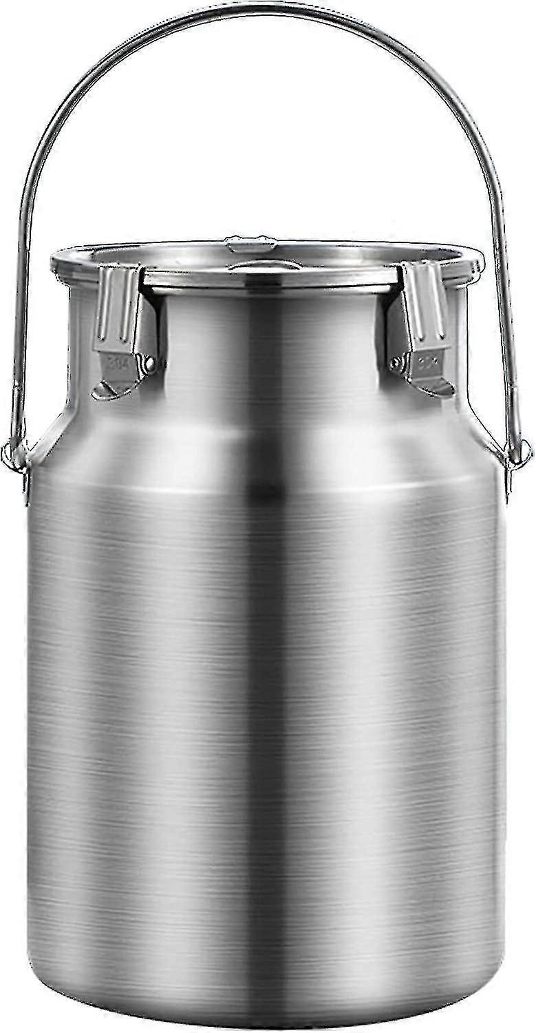 إبريق حمل علب الحليب المصنوع من الفولاذ المقاوم للصدأ 304 بسعة 3 لتر مع غطاء محكم ومقبض واحد - دلو نقل حليب شديد التحمل لتخزين السوائل والمواد الصلبة