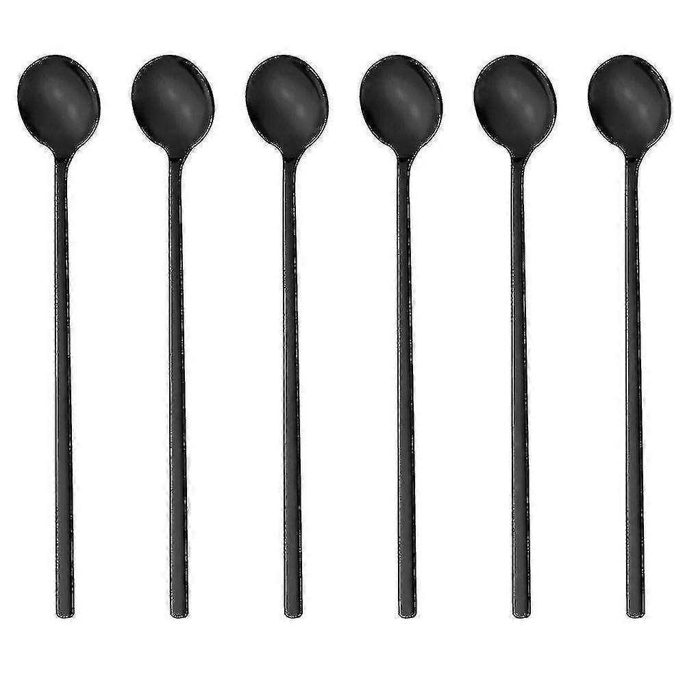 Long Handle Coffee Spoons Set of 6 - Stirring Spoons, Tea Spoons, Ice Tea Spoons