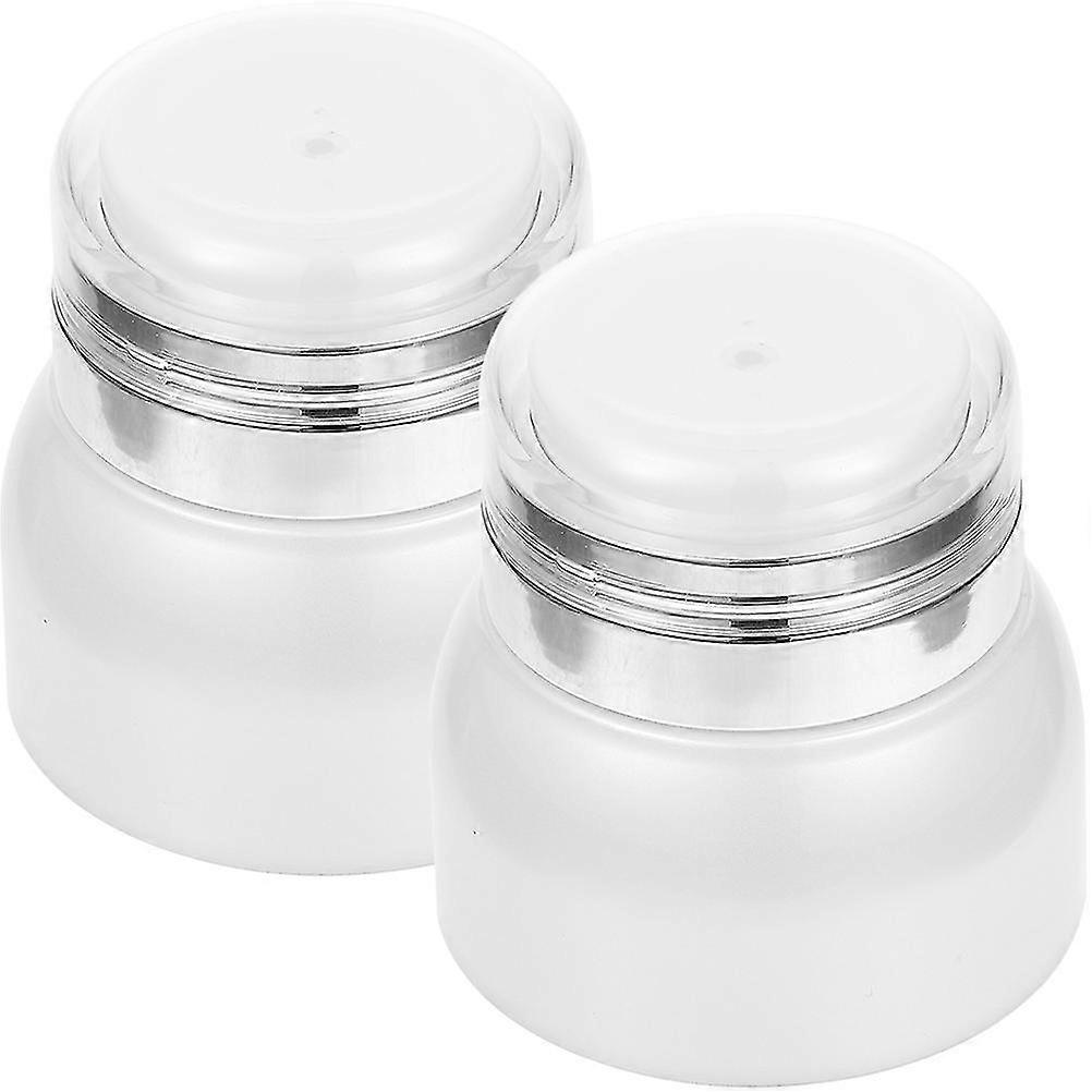 2pcs Empty Cream Jar Refillable Airless Pump Jar Travel Cream Container Bottle Airless Pump Bottle