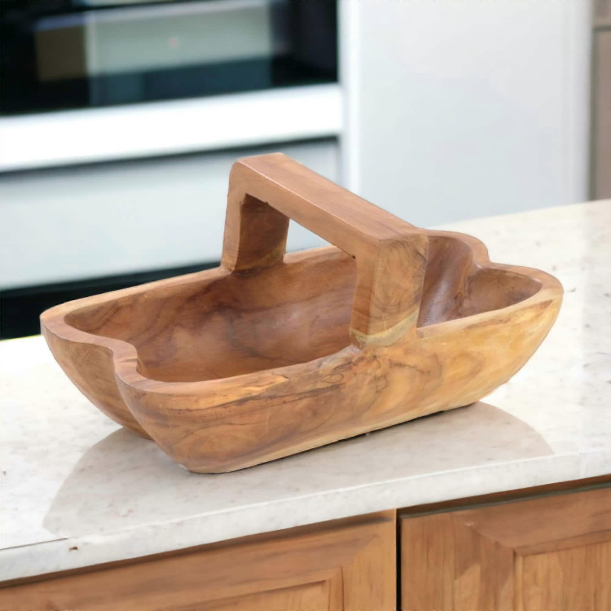 Tree Root Fruit Bowl With Handle