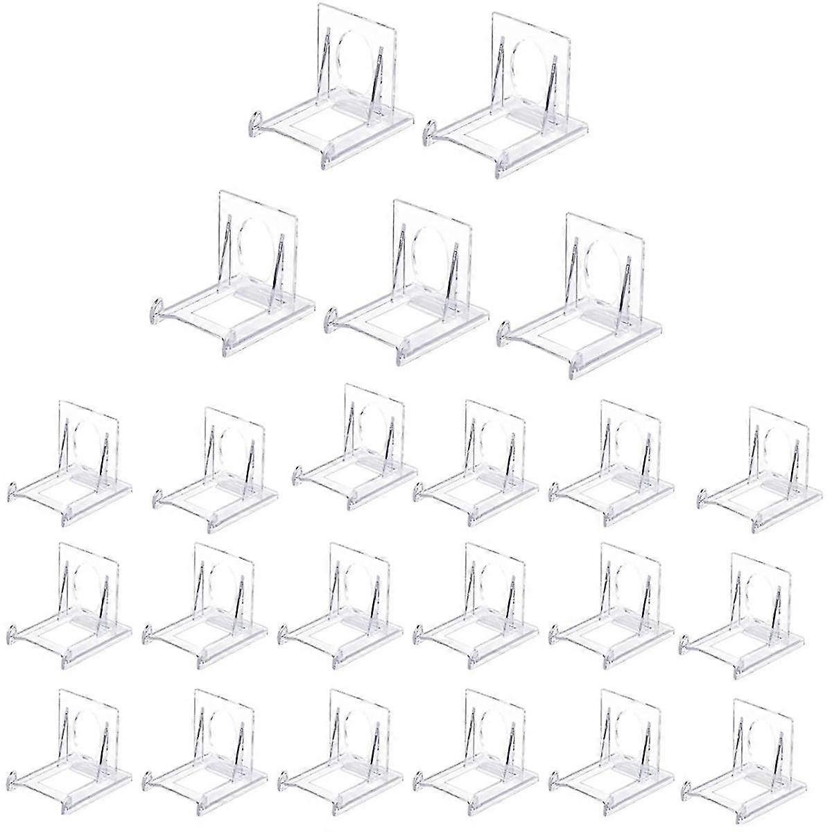 24 Pcs Clear Plastic Display Stand, Adjustable Clear Plastic Display Stands Easel Multifunctional Display Holder