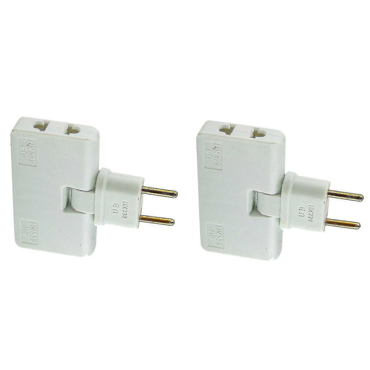 2x Rotate Eu Plug Converter 3 In 1 Rotatable Outlet Extender 180 Degree Mini Outlet Adapter